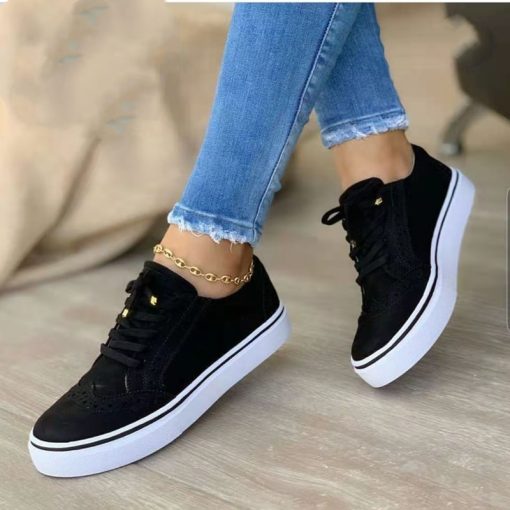 Women’s Lace Up Plus Size Oxford SneakersFlatsvariantimage0Platform-Loafers-Women-s-Shoes-2022-New-Spring-Winter-Flats-Sport-Casual-Suede-Sneakers-Lace-Up