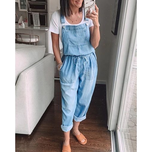 Women’s Fashion Sexy Loose Casual Denim JumpsuitsSwimwearsvariantimage0Spring-Autumn-Thin-Loose-Casual-Womens-Denim-Jumpsuit-Lace-Up-Elastic-Waist-Overalls-Solid-Color-Wide