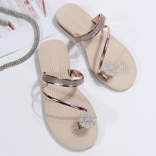 Women’s New Fashion Pearl SlippersSandalsvariantimage0Summer-Beach-Slippers-Women-Pearl-Set-Toe-Elastic-Sandals-Flat-Strap-Casual-Home-Sandals-Slippers-Beach