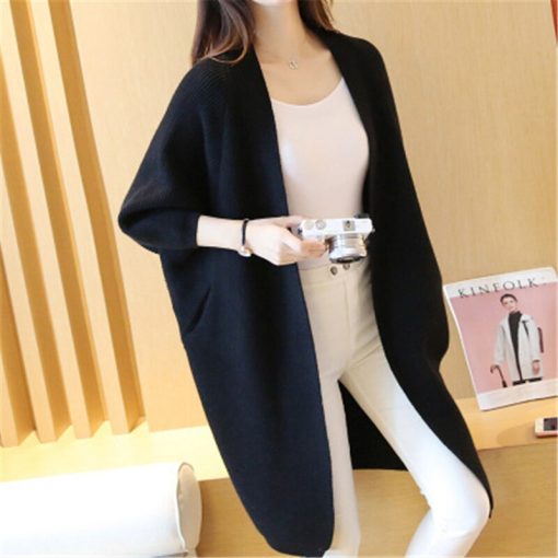 Women’s Outer Wear Knitted Long Cardigan SweatersTopsvariantimage12020-Long-Cardigan-Women-Sweater-Autumn-Winter-Bat-Sleeve-Knitted-Sweater-Femme-Jacket-Loose-Ladies-Sweaters