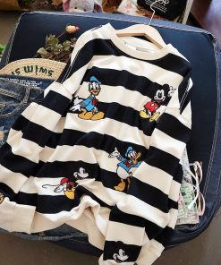 Women’s Embroidered Mickey Donald Duck SweatersTopsvariantimage1Disney-women-s-spring-and-autumn-thin-new-embroidered-stripe-Mickey-Donald-Duck-sweater-long-sleeve