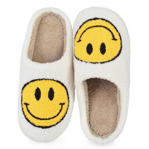 Smile Face Pattern Fur Home SlippersSandalsvariantimage1Fluffy-Fur-Slippers-Winter-Smile-Face-Pattern-Womens-Fur-Slippers-Cute-Cartoon-Warm-Short-Plush-Couple