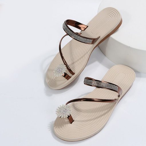 Women’s New Fashion Pearl SlippersSandalsvariantimage1Summer-Beach-Slippers-Women-Pearl-Set-Toe-Elastic-Sandals-Flat-Strap-Casual-Home-Sandals-Slippers-Beach