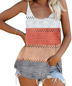 Women’s Summer Vacation Camis Knitted Patchwork TopsTopsvariantimage1Women-Summer-Vacation-Camis-Tops-Knitted-Patchwork-Female-Tees-Casual-Loose-Pullover-Beach-Tops