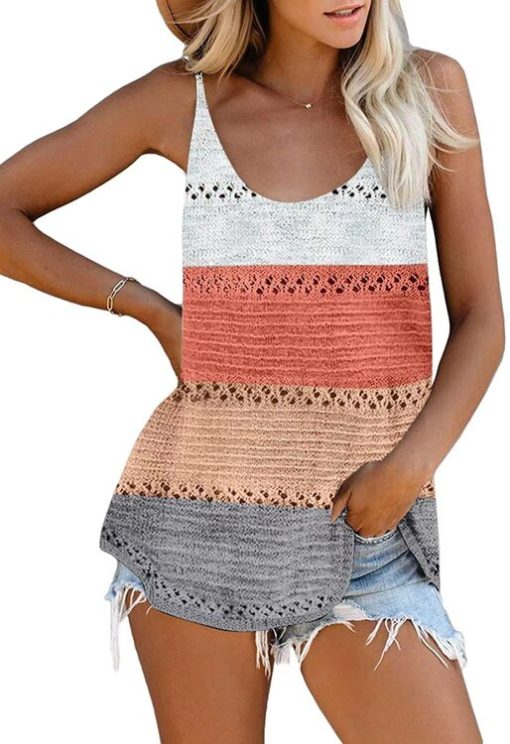 Women’s Summer Vacation Camis Knitted Patchwork TopsTopsvariantimage1Women-Summer-Vacation-Camis-Tops-Knitted-Patchwork-Female-Tees-Casual-Loose-Pullover-Beach-Tops