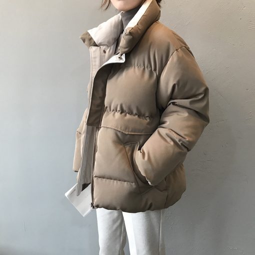 Women’s Winter Streetwear Zipper Straight Solid Color Padded Warm CoatsTopsvariantimage22022-Women-s-Winter-Jacket-Streetwear-Polyester-Zipper-Straight-3-Solid-Color-Padded-Coat-Warm-Femme