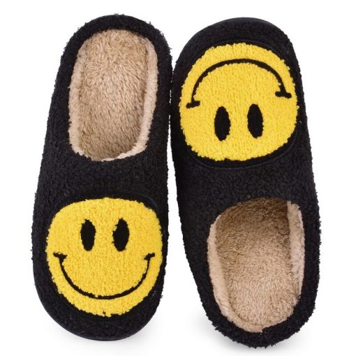 Smile Face Pattern Fur Home SlippersSandalsvariantimage2Fluffy-Fur-Slippers-Winter-Smile-Face-Pattern-Womens-Fur-Slippers-Cute-Cartoon-Warm-Short-Plush-Couple