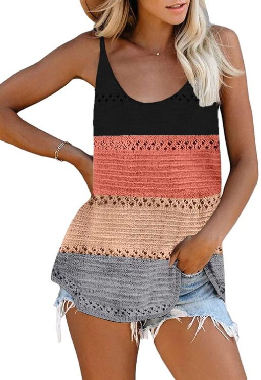 Women’s Summer Vacation Camis Knitted Patchwork TopsTopsvariantimage2Women-Summer-Vacation-Camis-Tops-Knitted-Patchwork-Female-Tees-Casual-Loose-Pullover-Beach-Tops