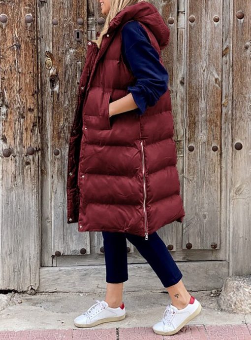 Women’s Casual Casual Sleeveless Vest Padded Waistcoat Coats JacketsTopsvariantimage3Hooded-Parka-Women-Casual-Casual-Sleeveless-Vest-Padded-Waistcoat-Zip-Up-Long-Coat-Outerwear-Fashion-Quilted