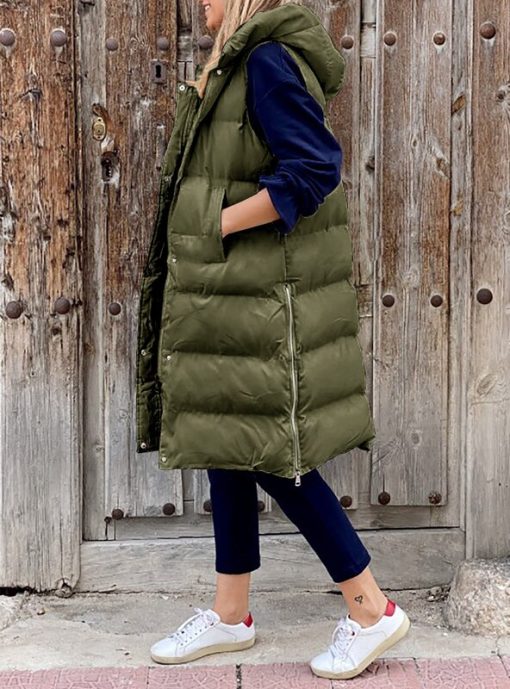 Women’s Casual Casual Sleeveless Vest Padded Waistcoat Coats JacketsTopsvariantimage4Hooded-Parka-Women-Casual-Casual-Sleeveless-Vest-Padded-Waistcoat-Zip-Up-Long-Coat-Outerwear-Fashion-Quilted