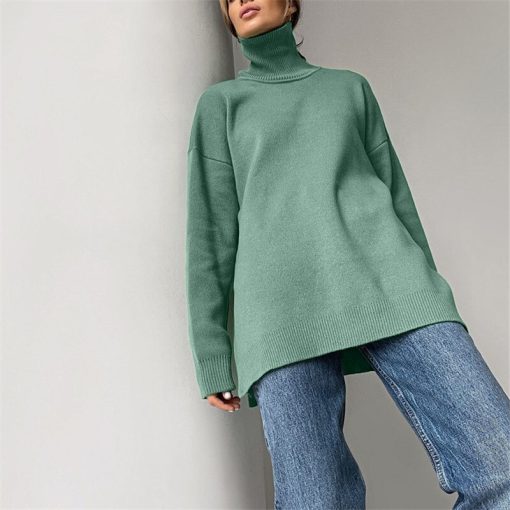 Women’s Oversized Cashmere Split Knitted SweatersTopsvariantimage5Blessyuki-Oversized-Cashmere-Split-Knitted-Sweater-Women-2022-Winter-Basic-Thicken-Warm-Turtleneck-Pullover-Female-Soft