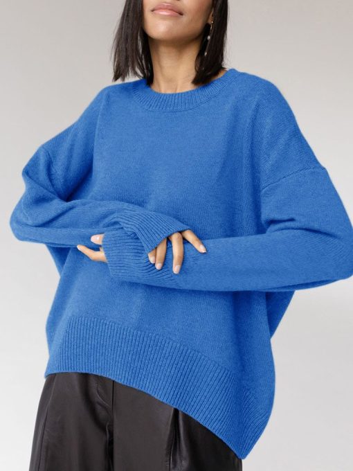Women’s Fashion Casual Loose SweatersTopsvariantimage5Light-Blue-Oversized-Sweaters-For-Women-Fashion-2022-Green-Loose-Sweater-Casual-Autumn-Pullovers-For-Winter