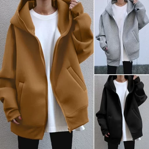 2021 Autumn and Winter New Personality Street Sweater Zipper Hooded Long Pocket Plus Fleece Sweater Jacket.jpg Q90.jpg 1