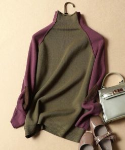 2021 New Sweater Women s Solid Wild autumn Winter Blouse Fashion Long sleeve Half high collar.jpg 640x640 2