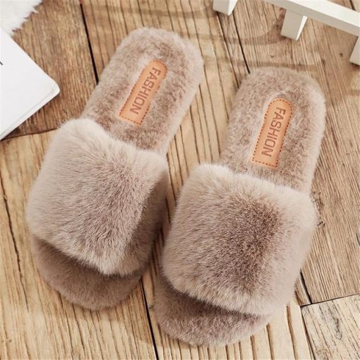2022 Winter Women Furry Slippers Soft Plush Faux Fur Floor Shoes Indoor Ladies Warm Home Slippers.jpg 640x640 1