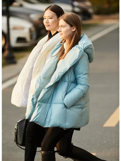 AMII Minimalism 2022 Winter New Lightweight Hooded Down Coats White Duck Down Jacket Women Warm Fashion.jpg 2