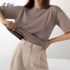 100% Cotton Soft Basic T Shirt Women 2022 Summer New Oversized Casual Solid Tee Female Loose Short Sleeve Simple Tops