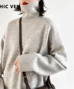 CHIC VEN Korean Women s Sweater Loose Turtleneck Sweaters Warm Solid Pullover Knitwear Basic Female Tops.jpg Q90.jpg