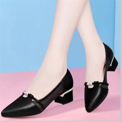 Cresfimix zapato negro tacon women cute sweet high quality green slip on heel pumps for party.jpg 640x640