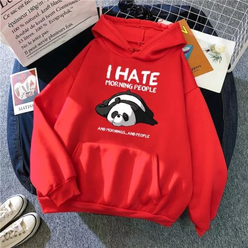 Cute Panda Sleeps Print New Women'S Sweatshirt Warm Vintage Pullover