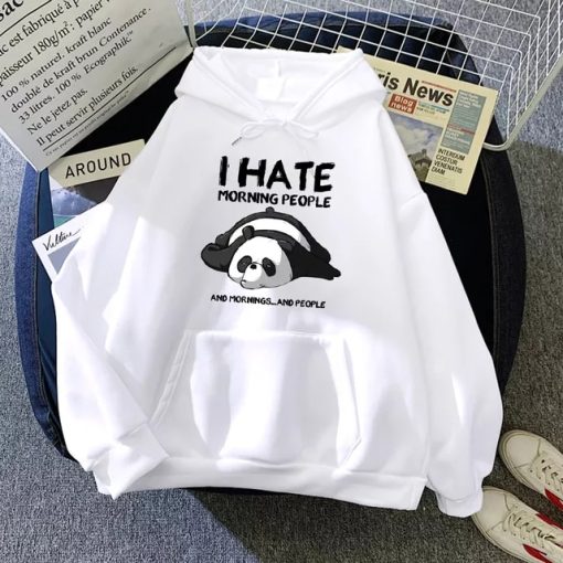 Cute Panda Sleeps Print New Women'S Sweatshirt Warm Vintage Pullover