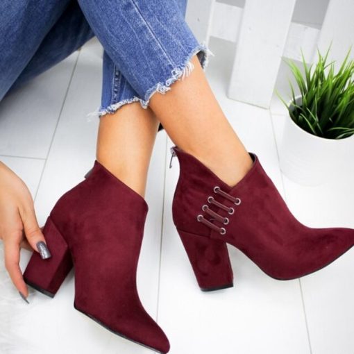 Fashion Women Shoes Ankle Sexy Boots Short Boots High-heel Fashion Pointed Europe Shoes Plus Size