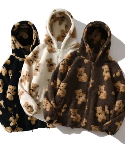 Hoodies Women Sweatshirts animal hooded thickening leisure fleece cartoon bear plush fleece zipper pockets clothing YKDnz7003.jpg Q90.jpg
