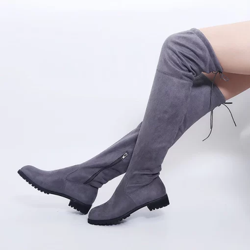 Korean Style Women s Boots Over The Knee Suede Thigh High Long Boots Winter Shoe For.jpg 640x640