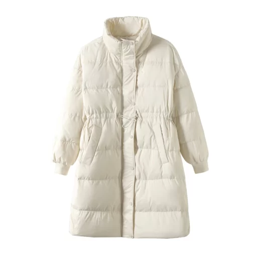 New Winter Stand Collar Long Women White Duck Down Jacket Female Loose Windproof LONG COATS