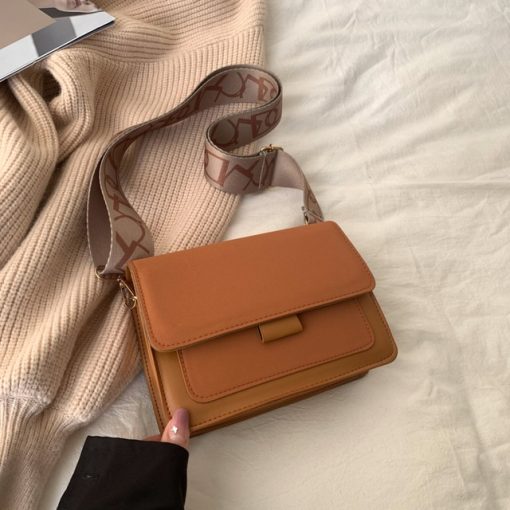 Small Classic Fashion Female Shoulder Bag Wide Straps Flap Crossbody Bags for Women 2022 Trend Simple Handbag