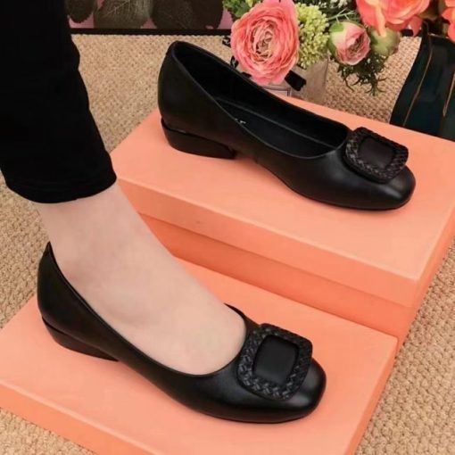 Women Flats Shoes 2022 Casual Solid Color Slip On Lady Square Heel High Quality Comfort Party.jpg 640x640 1