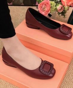 Women Flats Shoes 2022 Casual Solid Color Slip On Lady Square Heel High Quality Comfort Party.jpg 640x640 2