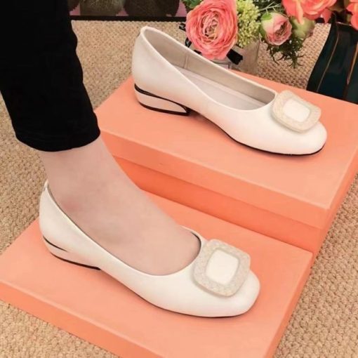 Women Flats Shoes 2022 Casual Solid Color Slip On Lady Square Heel High Quality Comfort Party.jpg 640x640