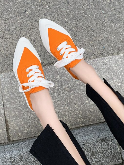 Women’s New Fashion Canvas Running Shoes Loafersmain image02022 New Women Canvas Sport Casual Shoes Spring Flats Sneakers Running Shoes Ladies Shoes Loafers Pointed
