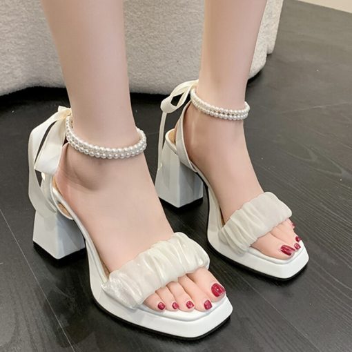 Women’s New Chunky Pearl Sandalsmain image0Platform Mary Janes Women Lolita Shoes High Heels Party Shoes 2022 Summer Sandals New Brand Chunky