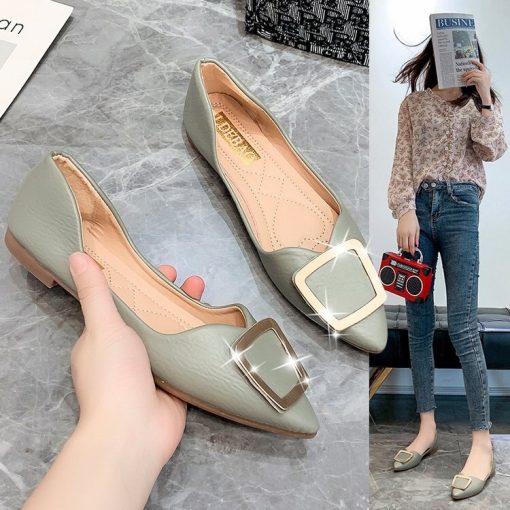 Women’s Pointed Toe Comfortable Leather Loafersmain image0Pointed Toe Woman Flats Slip on Shoes for Women Leather Casual Shoes 2021 Fashion Women Loafers