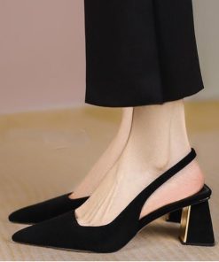 Women’s Hot Sale Black High Heel Sandalsmain image0Women Pumps Hot Sale Black High Heels Shoes Sandals Summer 2022 New Party Sexy Thick Mules