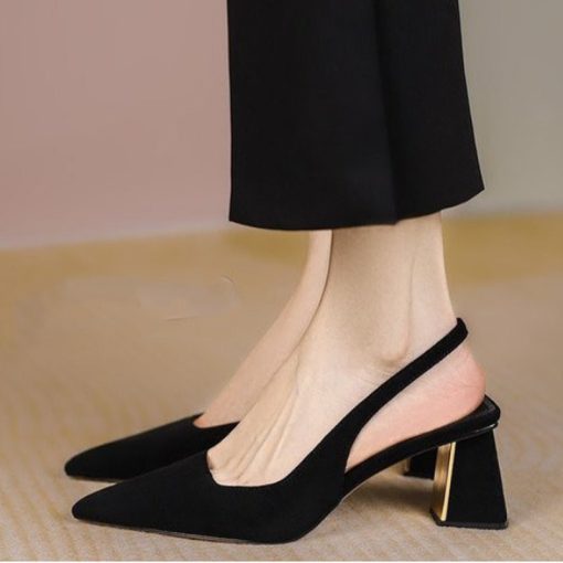 Women’s Hot Sale Black High Heel Sandalsmain image0Women Pumps Hot Sale Black High Heels Shoes Sandals Summer 2022 New Party Sexy Thick Mules