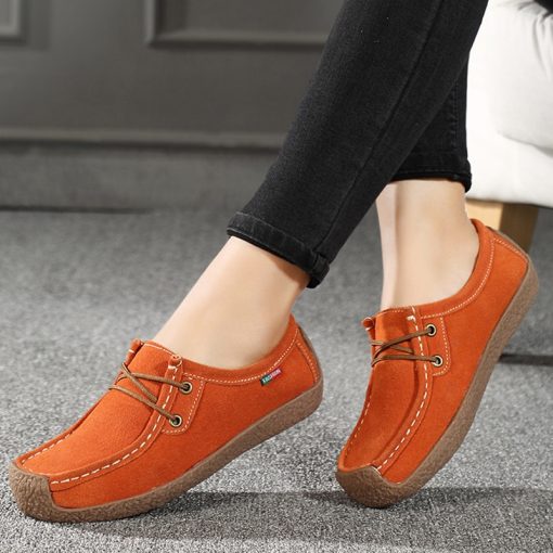 Women’s Flat Leather Casual Comfortable Loafersmain image0Women Shoes Flats Leather Sneakers Women 2020 Comfortable Female Casual Walking Footwear Fashion Large Size Loafers