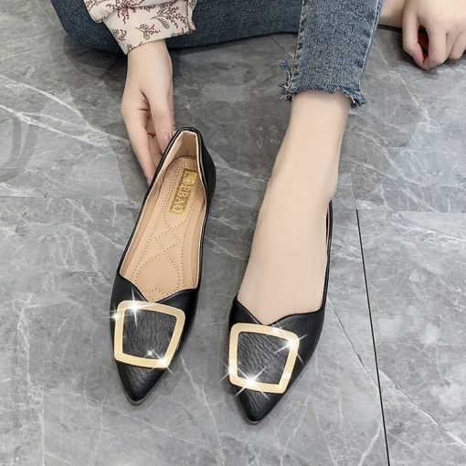 Women’s Pointed Toe Comfortable Leather Loafersmain image1Pointed Toe Woman Flats Slip on Shoes for Women Leather Casual Shoes 2021 Fashion Women Loafers