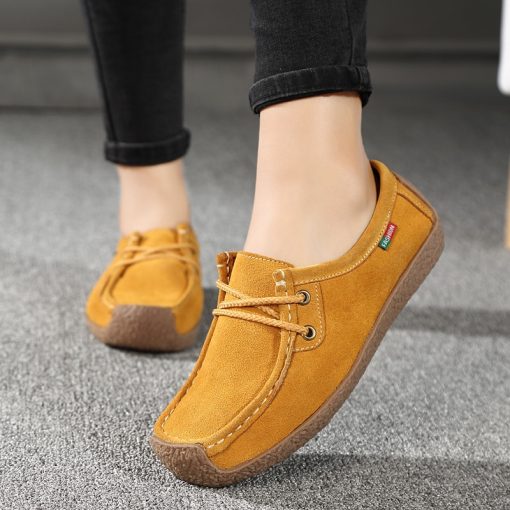 Women’s Flat Leather Casual Comfortable Loafersmain image1Women Shoes Flats Leather Sneakers Women 2020 Comfortable Female Casual Walking Footwear Fashion Large Size Loafers