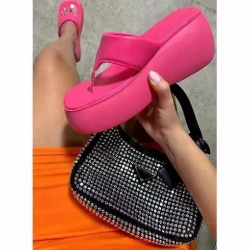 Women’s Thick Sole Slippersmain image2Women Slippers Platform Wedges Flip Flops Summer Casual Cozy Slides Designer Beach Dress Sandals 2022 Fashion