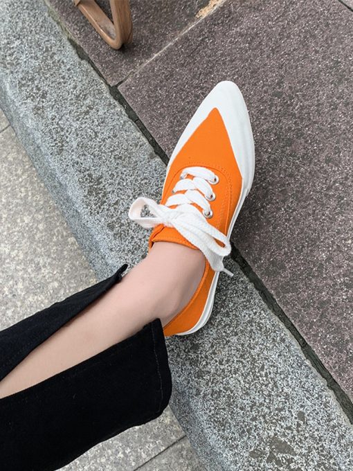 Women’s New Fashion Canvas Running Shoes Loafersmain image32022 New Women Canvas Sport Casual Shoes Spring Flats Sneakers Running Shoes Ladies Shoes Loafers Pointed