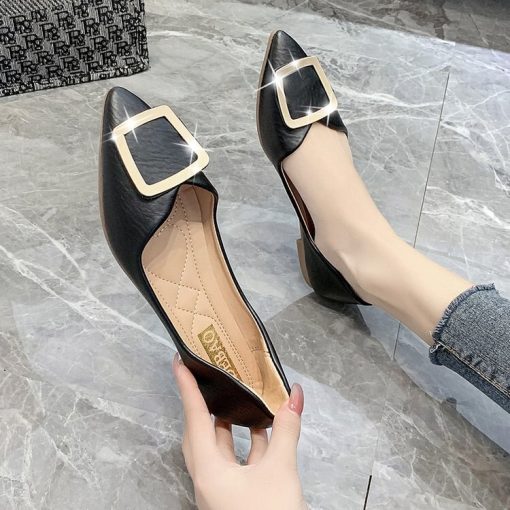 Women’s Pointed Toe Comfortable Leather Loafersmain image3Pointed Toe Woman Flats Slip on Shoes for Women Leather Casual Shoes 2021 Fashion Women Loafers