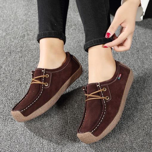 Women’s Flat Leather Casual Comfortable Loafersmain image3Women Shoes Flats Leather Sneakers Women 2020 Comfortable Female Casual Walking Footwear Fashion Large Size Loafers