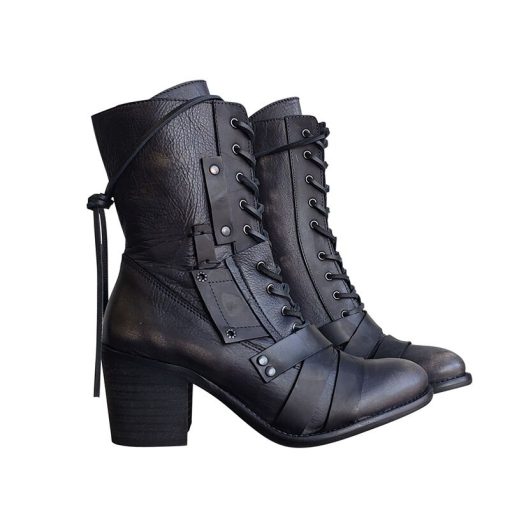 New Women’s Winter Outdoor Lace-up Ankle Bootsmain image42020 New Women Winter Outdoor Lace up Ankle Boots Ladies Square Heel PU Boot Plus Size