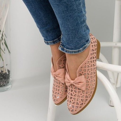 Women’s Pointed Toe Casual Butterfly Knot Loafersmain image42022 Summer Loafers Bowtie Women Flats Pointed Toe Spring Shoes For Woman Platform Female Slip On