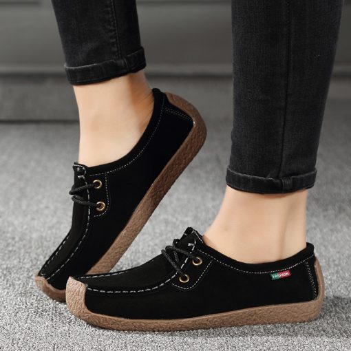 Women’s Flat Leather Casual Comfortable Loafersmain image4Women Shoes Flats Leather Sneakers Women 2020 Comfortable Female Casual Walking Footwear Fashion Large Size Loafers