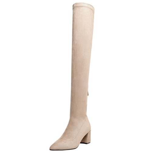 Women’s Fall Winter New Fashion Over The Knee Warm Long Bootsmain image5Sexy High Boots Women 2022 Winter New Fashion Over The Knee Warm Botas Mujer Suede Lace