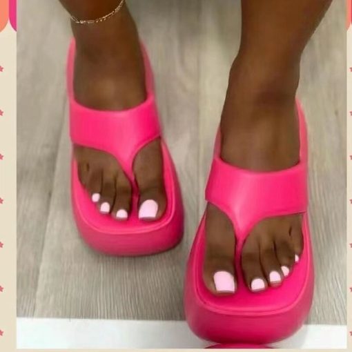 Women’s Thick Sole Slippersmain image5Women Slippers Platform Wedges Flip Flops Summer Casual Cozy Slides Designer Beach Dress Sandals 2022 Fashion